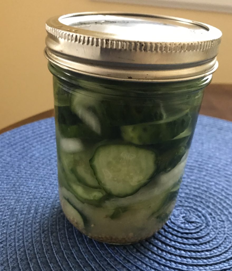 A jar of pickles ready for fermentation