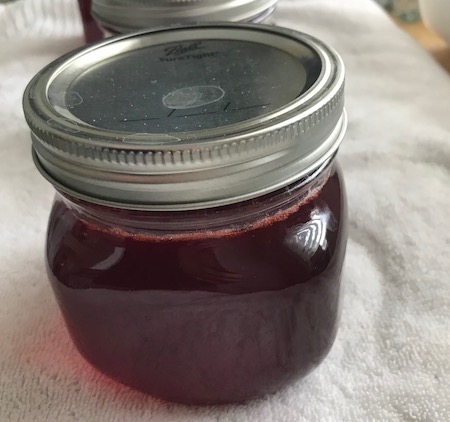 Strawberry jelly in a jar 